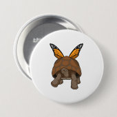 Schildpad met regenboogkleuren ronde button 7,6 cm (Voorkant /achterkant)