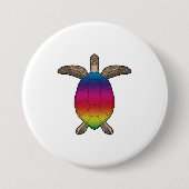Schildpad met regenboogkleuren ronde button 7,6 cm (Voorkant)