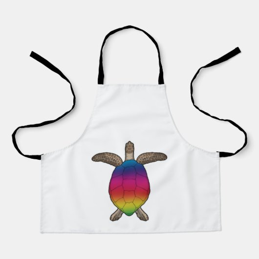 Schildpad met regenboogkleuren schort (Voorkant)