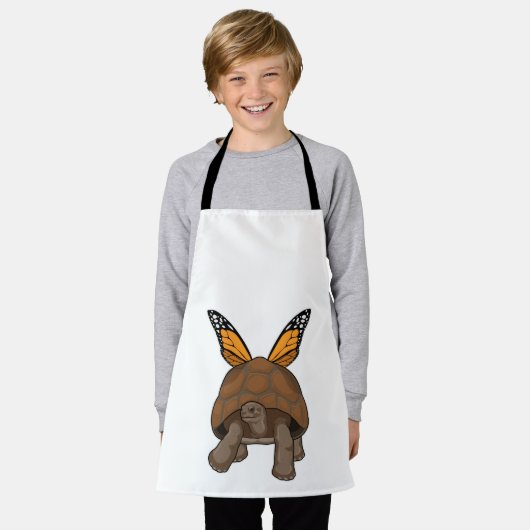 Schildpad met regenboogkleuren schort (Gedragen)