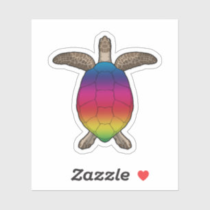 Schildpad met regenboogkleuren sticker