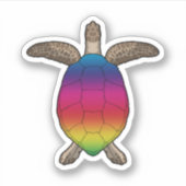 Schildpad met regenboogkleuren sticker (Voorkant)