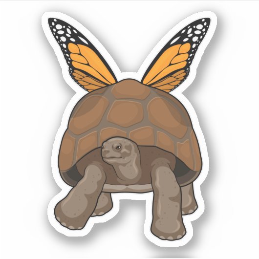 Schildpad met regenboogkleuren sticker (Voorkant)