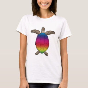 Schildpad met regenboogkleuren t-shirt