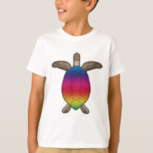 Schildpad met regenboogkleuren t-shirt