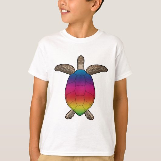 Schildpad met regenboogkleuren t-shirt (Voorkant)