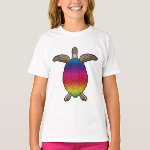 Schildpad met regenboogkleuren t-shirt