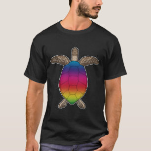 Schildpad met regenboogkleuren t-shirt