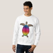 Schildpad met regenboogkleuren trui (Voorkant volledig)