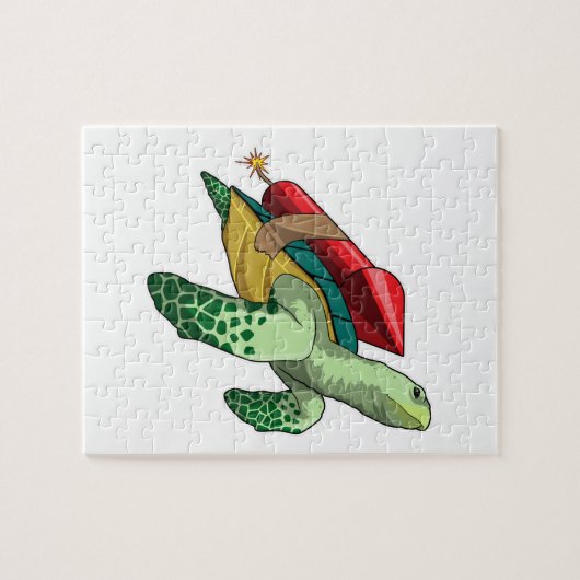 Schildpad met Rocket Legpuzzel (Horizontaal)