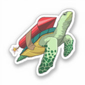 Schildpad met Rocket Sticker (Voorkant)