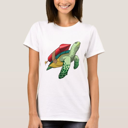 Schildpad met Rocket T-shirt (Voorkant)