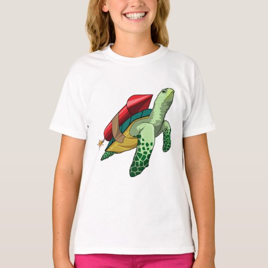 Schildpad met Rocket T-shirt (Voorkant)