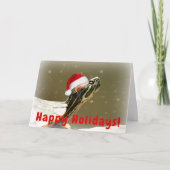 Schildpad met rode Santa Pet Funny Feestdagen Kaart (Voorkant)