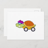 Schildpad met schelp als auto briefkaart (Voorkant / Achterkant)