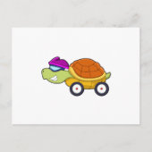 Schildpad met schelp als auto briefkaart (Voorkant)