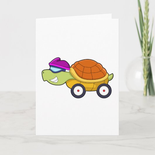 Schildpad met schelp als auto kaart (Voorkant)
