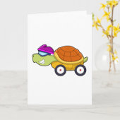 Schildpad met schelp als auto kaart (Gele Bloem)