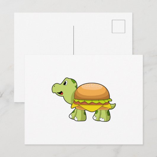 Schildpad met schelp als hamburger.PNG Briefkaart (Voorkant / Achterkant)
