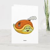 Schildpad met schelp als huis kaart (Achterkant)