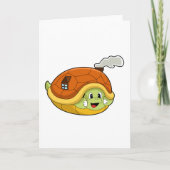 Schildpad met schelp als huis kaart (Voorkant)