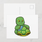 Schildpad met schelp en dweil briefkaart (Voorkant / Achterkant)