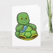 Schildpad met Schelp & Schoonmaakdoek Kaart (Voorkant)