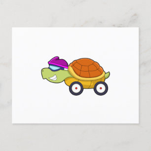 Schildpad met schild als auto briefkaart
