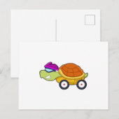 Schildpad met schild als auto briefkaart (Voorkant / Achterkant)
