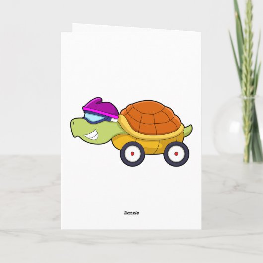 Schildpad met schild als auto kaart (Achterkant)