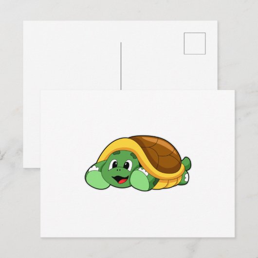 Schildpad met schild als deken briefkaart (Voorkant / Achterkant)