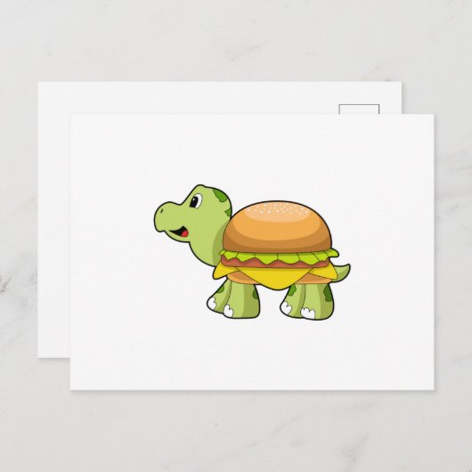 Schildpad met schild als hamburger.PNG Briefkaart (Voorkant / Achterkant)