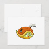 Schildpad met schild als huis briefkaart (Voorkant / Achterkant)