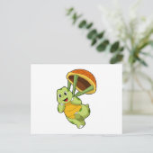 Schildpad met schild als parachutespringer briefkaart (Staand voorkant)