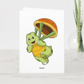 Schildpad met schild als parachutist kaart (Achterkant)