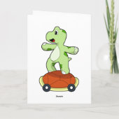 Schildpad met schild als skateboard kaart (Achterkant)