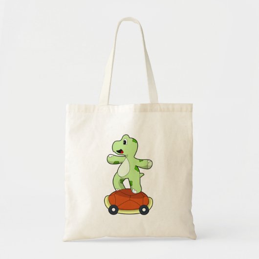 Schildpad met schild als skateboard tote bag (Voorkant)