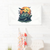 Schildpad met schreeuwende schil spandoek (Insitu)