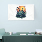 Schildpad met schreeuwende schil spandoek (Beurs)