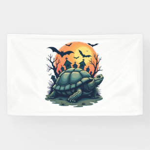 Schildpad met schreeuwende schil spandoek