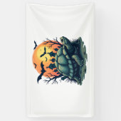 Schildpad met schreeuwende schil spandoek (Verticaal)