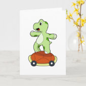 Schildpad met Shell als skateboard Kaart (Gele Bloem)