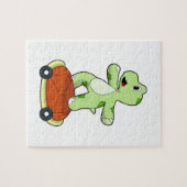 Schildpad met Shell als skateboard Legpuzzel (Horizontaal)