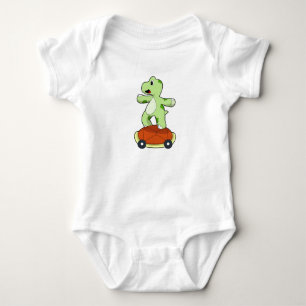 Schildpad met Shell als skateboard Romper