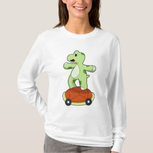 Schildpad met Shell als skateboard T-shirt