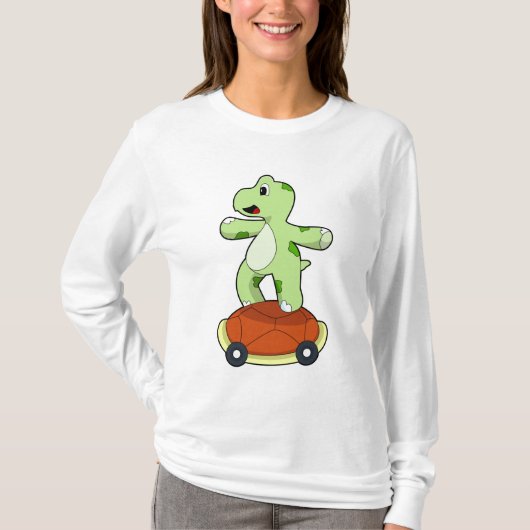 Schildpad met Shell als skateboard T-shirt (Voorkant)