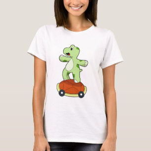 Schildpad met Shell als skateboard T-shirt