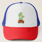 Schildpad met Shell als skateboard Trucker Pet (Voorkant)