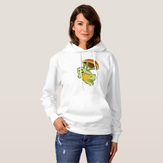 Schildpad met Shell als Skydiver Hoodie (Voorkant volledig)