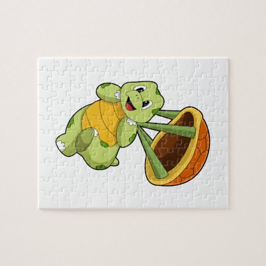 Schildpad met Shell als Skydiver Legpuzzel (Horizontaal)